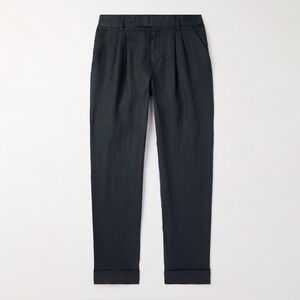 NWOT Mr. P Tapered Pleated Linen Trousers